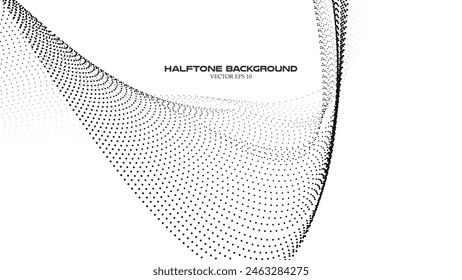 Abstract halftone wave pattern background for backdrop or wallpaper