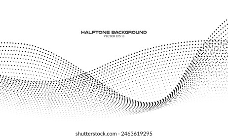 Abstract halftone wave pattern background for backdrop or wallpaper