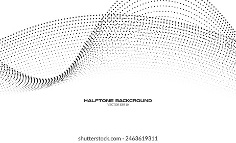 Abstract halftone wave pattern background for backdrop or wallpaper