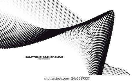 Abstract halftone wave pattern background for backdrop or wallpaper
