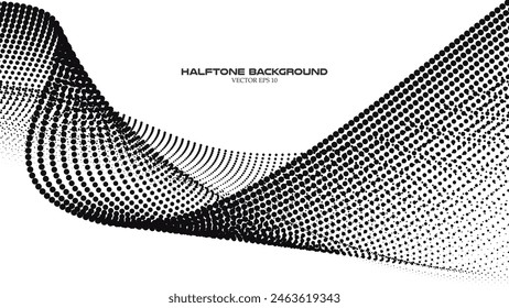 Abstract halftone wave pattern background for backdrop or wallpaper