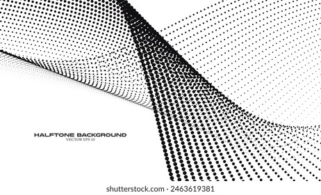 Abstract halftone wave pattern background for backdrop or wallpaper