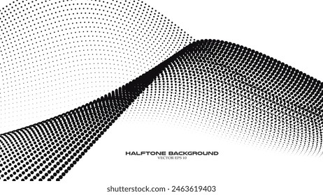 Abstract halftone wave pattern background for backdrop or wallpaper
