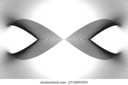 Onda de semitono Abstractas con flujo de puntos simétrico, con movimiento suave en estilo de Vector minimalista moderno.