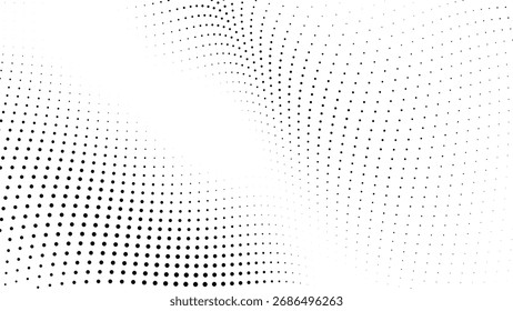 Abstract Halftone Wave Vector Background for Modern Graphic Design, Minimal Dotted Texture Pattern for Website, Poster, Banner, and Creative Art Projects