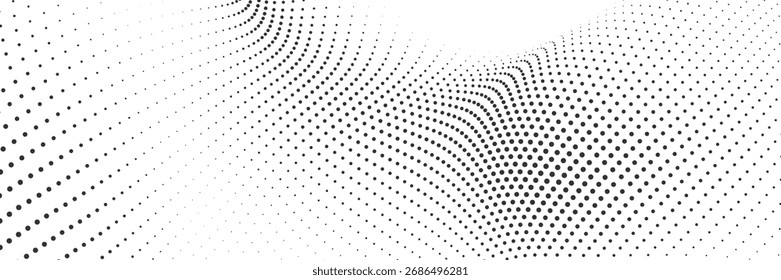Abstract Halftone Wave Vector Background for Modern Graphic Design, Minimal Dotted Texture Pattern for Website, Poster, Banner, and Creative Art Projects