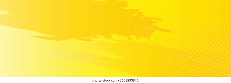 Abstract halftone wave yellow background. Futuristic twisted grunge pattern, dots, circles. Vector modern optical pop art texture for posters, business cards and etc