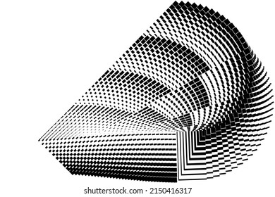 Resumen de fondo ondulado de medio tono, patrón dinámico geométrico, textura de diseño moderno vectorial.