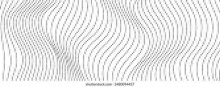 Abstract halftone wavy background, retro dot gradient, modern dynamic backdrop. Vector illustration.