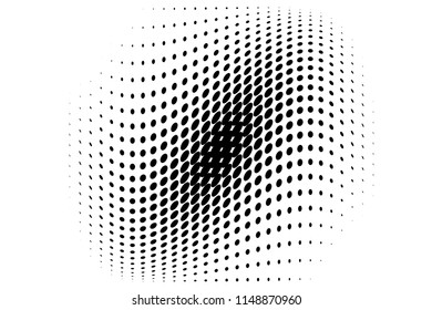 Abstract halftone wavy dotted background. Futuristic twisted grunge pattern with dots, circles, points. VEctor illustration