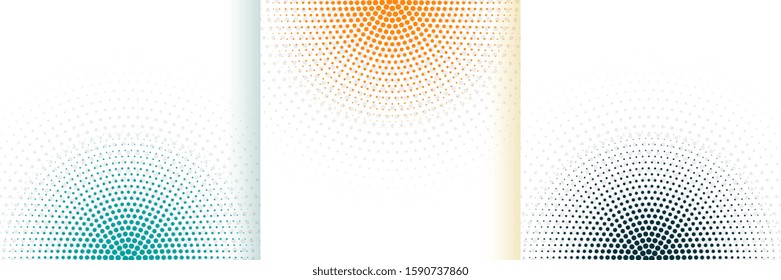 abstract halftone white background set in three colors
