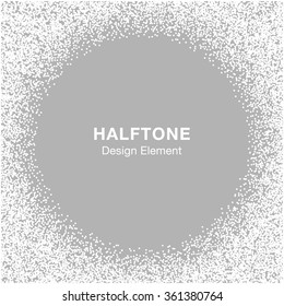 Abstract Halftone White Dots Frame on Gray Silver Background. Circle Jewelry Background. Vector illustration 