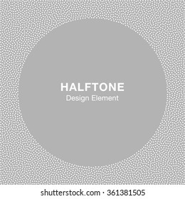 Abstract Halftone White Dots Frame on Gray Silver Background. Circle Jewelry Background. Vector illustration 