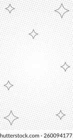 Abstract halftone white vertical background with stars. Suitable for comics, prints, posters, etc.