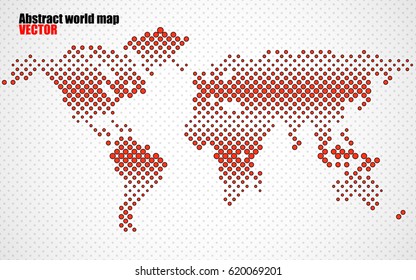 Abstract halftone world map. Vector