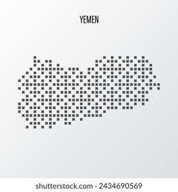 Mapa abstracto de Yemen en semitono aislado sobre fondo blanco. Ilustración de vector