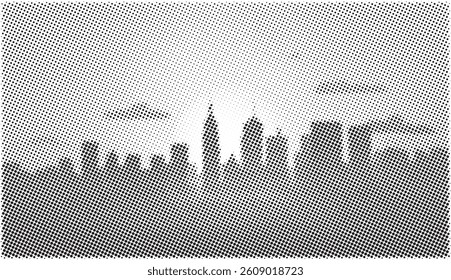 Abstract halftones cityscapes dotted pattern