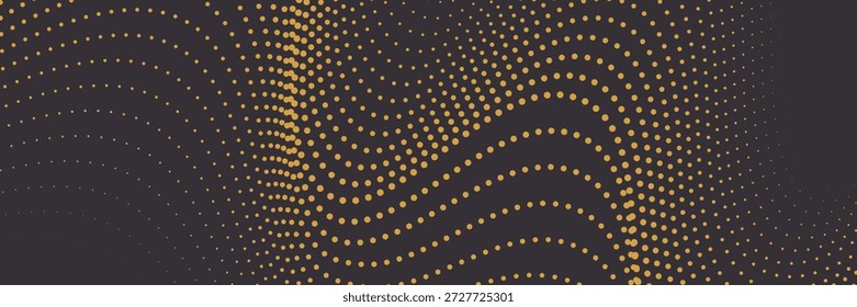 Abstractas composición ondulatoria de semitonos con líneas doradas para el fondo. Gradientes geométricos de semitonos. Onda puntual futurista. Fondo Abstractas con una onda dinámica