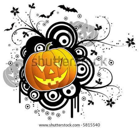 Similar – Image, Stock Photo Creepy carved Halloween pumpkin next to burning candle