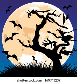 abstract halloween background with dark terror objects