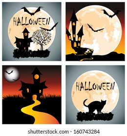 abstract halloween background with dark terror objects