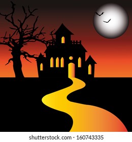 abstract halloween background with dark terror objects