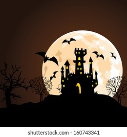 abstract halloween background with dark terror objects