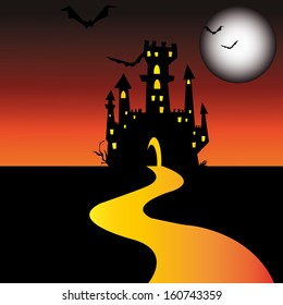 abstract halloween background with dark terror objects