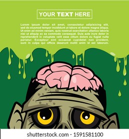 Abstract Halloween background design  big sad zombie vector image design template
