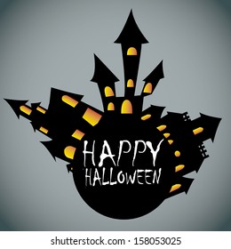 abstract halloween background with different terror objects