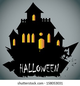 abstract halloween background with different terror objects