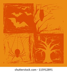 Abstract Halloween Background on Orange Color