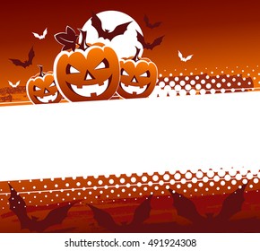 Abstract halloween background with pumpkins and bats