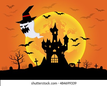 Abstract Halloween background that provides empty space for text or content. Vector illustration.