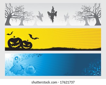 abstract halloween banner series set