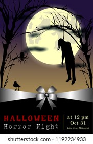 Abstract of Halloween to be the Spooky or The Horror  Banner Template Scene Background, Vector and illustration, eps 10