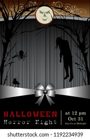 Abstract of Halloween to be the Spooky or The Horror  Banner Template Scene Background, Vector and illustration, eps 10