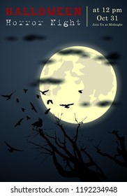Abstract of Halloween to be the Spooky or The Horror  Banner Template Scene Background, Vector and illustration, eps 10