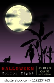 Abstract of Halloween to be the Spooky or The Horror  Banner Template Scene Background, Vector and illustration, eps 10