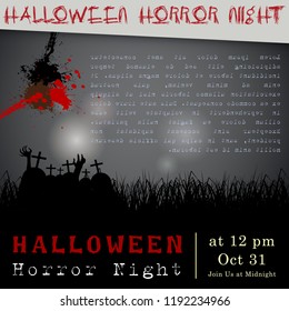 Abstract of Halloween to be the Spooky or The Horror  Banner Template Scene Background, Vector and illustration, eps 10