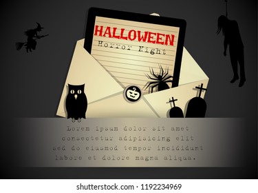 Abstract of Halloween to be the Spooky or The Horror  Banner Template Scene Background, Vector and illustration, eps 10