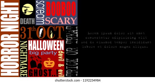 Abstract of Halloween to be the Spooky or The Horror  Banner Template Scene Background, Vector and illustration, eps 10