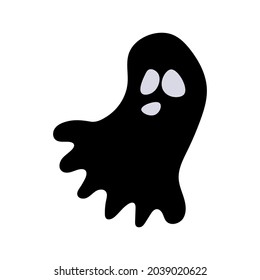 Resumen de fantasma negro de Halloween con silueta de cara para diseño de celebración