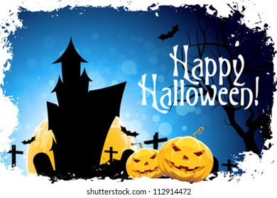 Abstract Halloween Card with Message "Happy Halloween!"