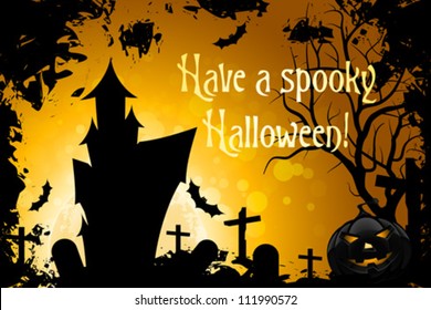 Abstract Halloween Card with Message "Have a Spooky Halloween"