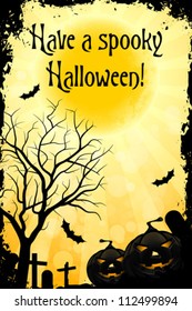 Abstract Halloween Card with Message "Have a Spooky Halloween"