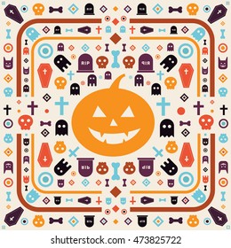 Abstract halloween embroidery pattern vector design