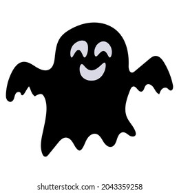 Abstract halloween ghost with face silhouette for celebration design