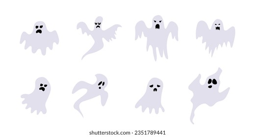 Abstract halloween ghost with face silhouette for celebration design