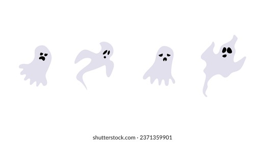 Abstract halloween ghost with face silhouette for celebration design